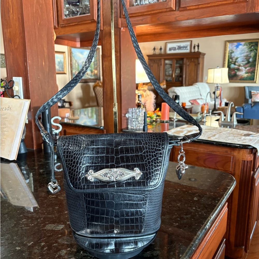 Brighton brand Black Crocodile-Embossed bag that is really beautiful.